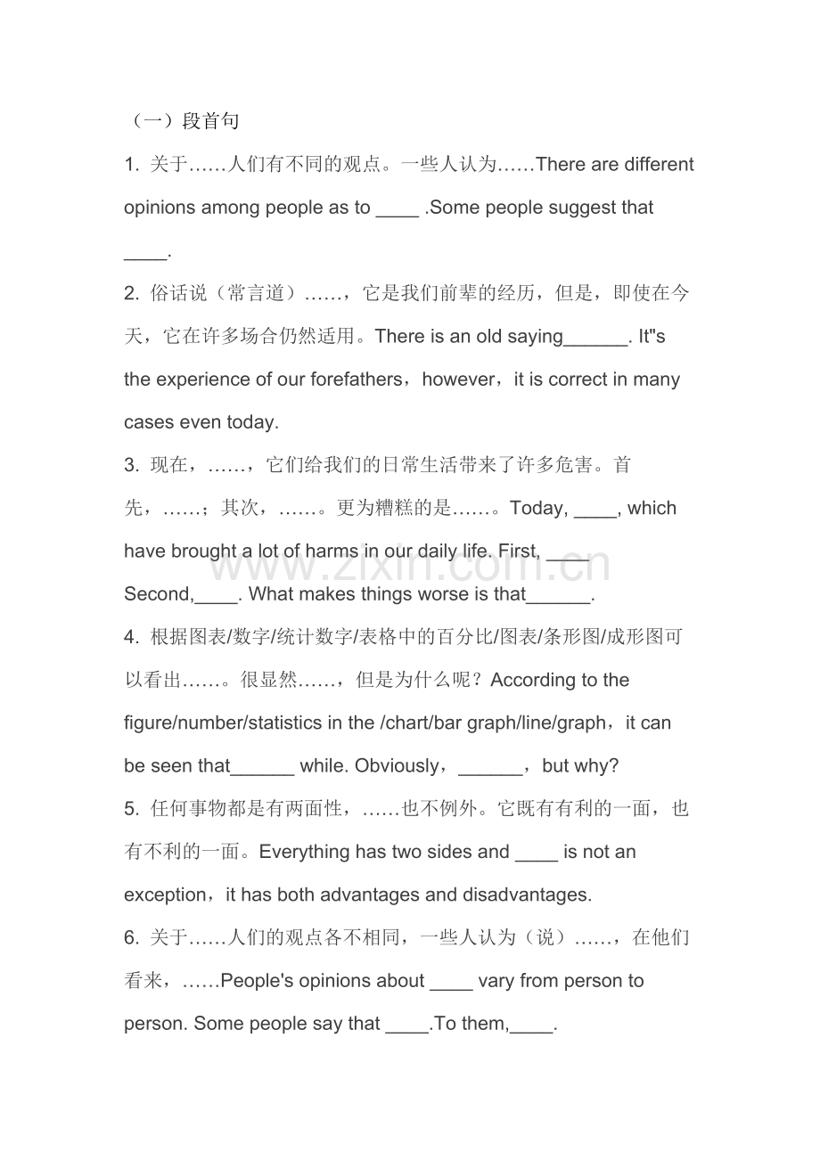 初中英语作文万能句总结.docx_第1页