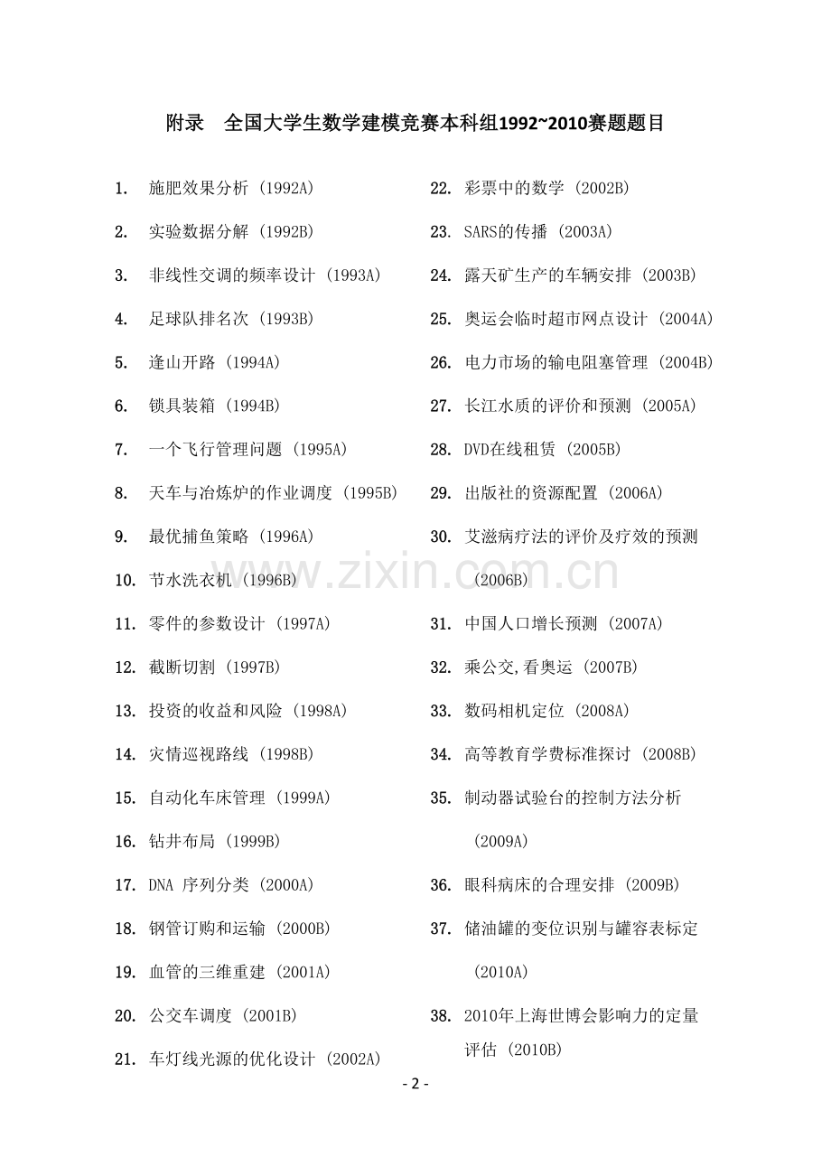 全国大学生数学建模竞赛本科赛题评价-学生问卷调查表.doc_第2页
