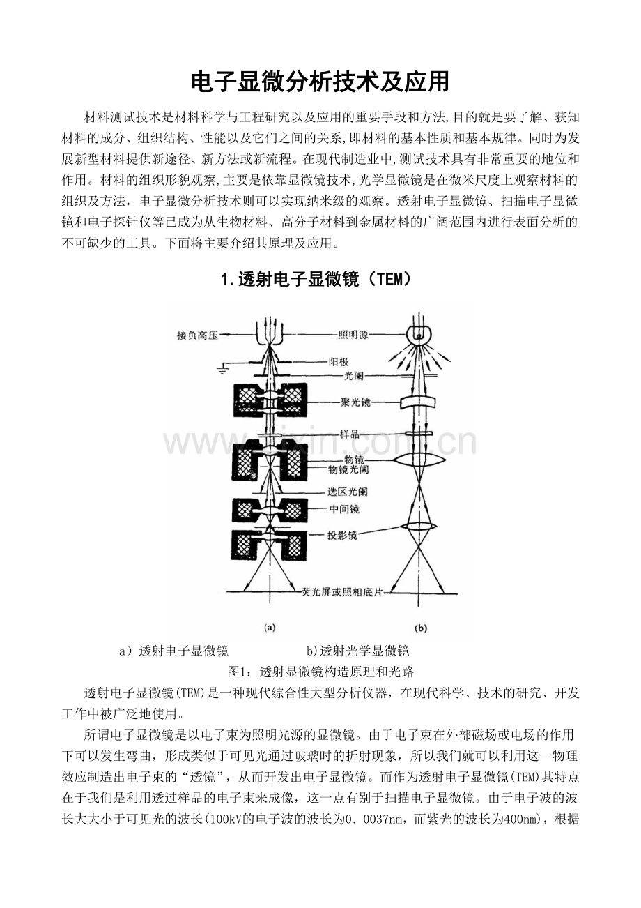 电子显微分析技术及应用.doc_第1页