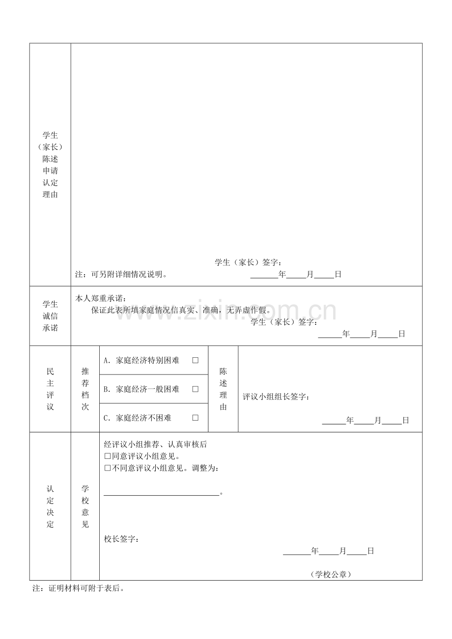 陕西省学生家庭情况调查评议表.doc_第2页