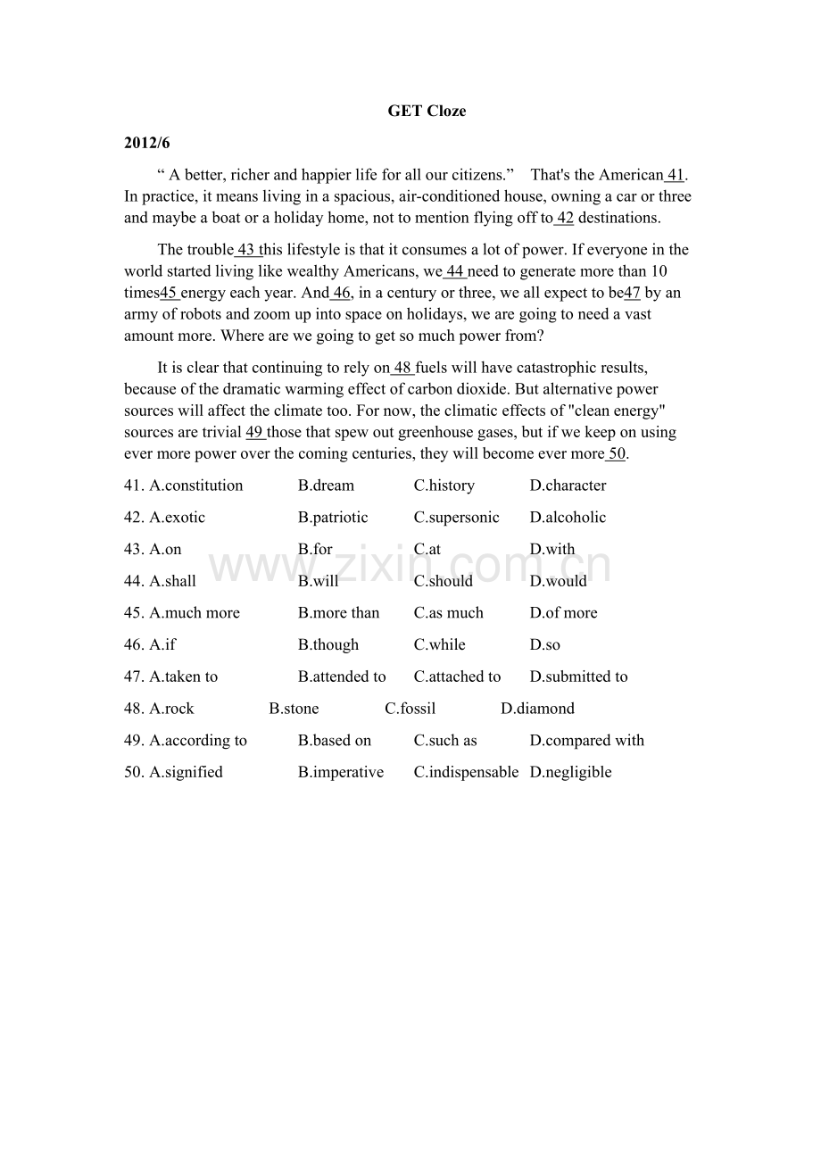 研究生英语学位统考GET-Cloze-(2012-2015).docx_第1页