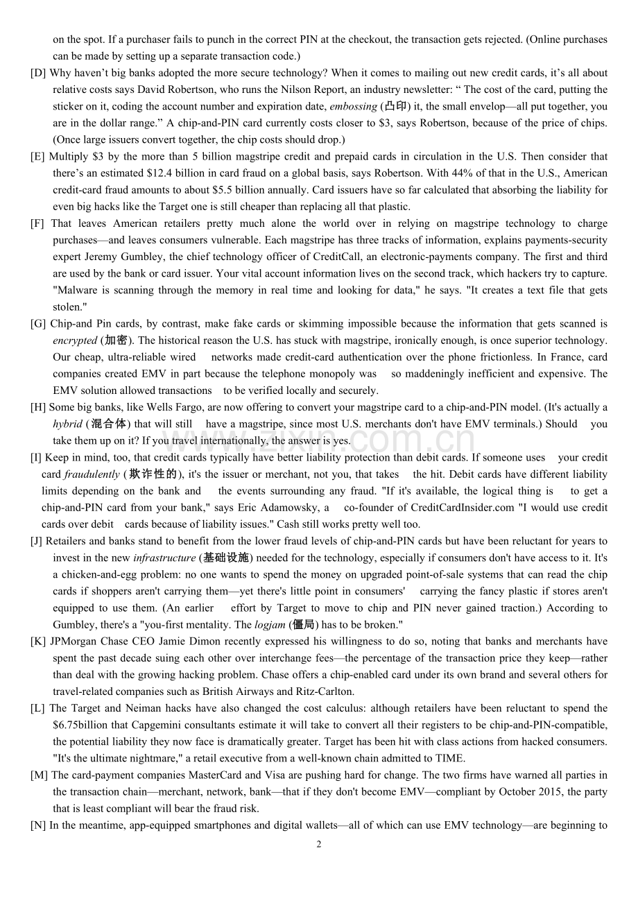2015年6月英语六级考试真题2试卷.doc_第2页