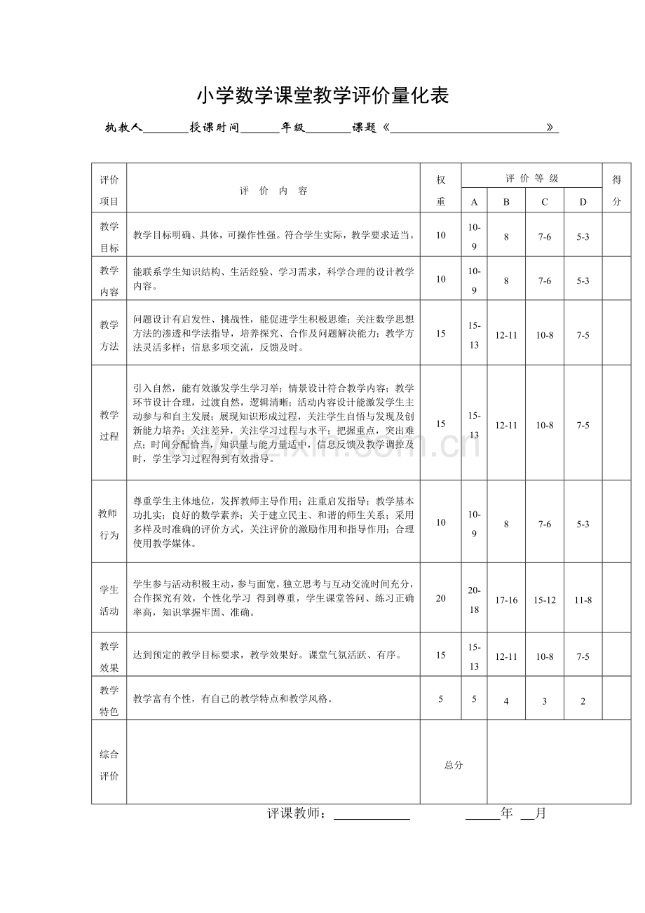 小学语文课堂教学评价表.doc_第2页