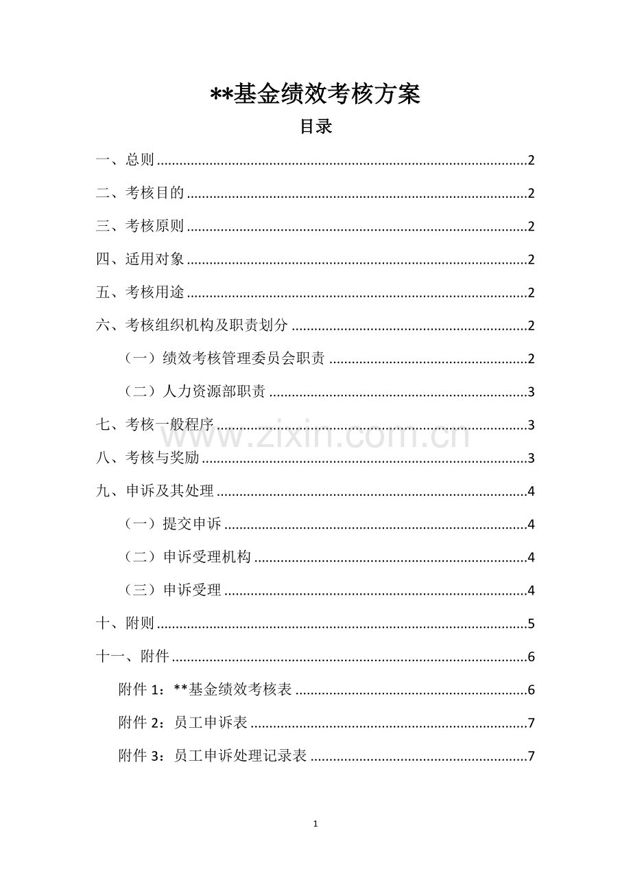 基金公司绩效考核方案.docx_第1页