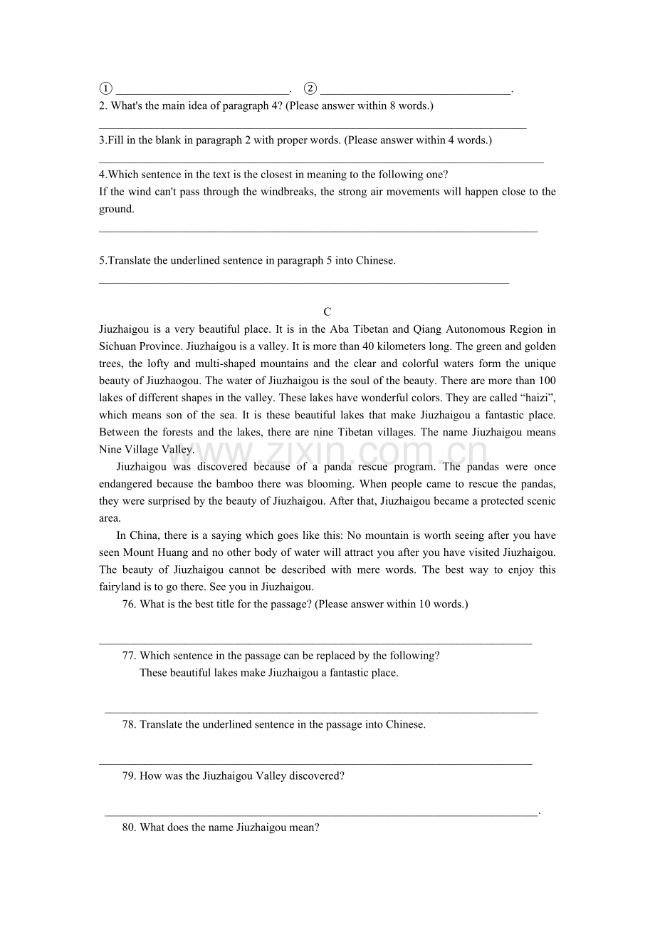 高一期末英语阅读表达练习题.doc_第2页