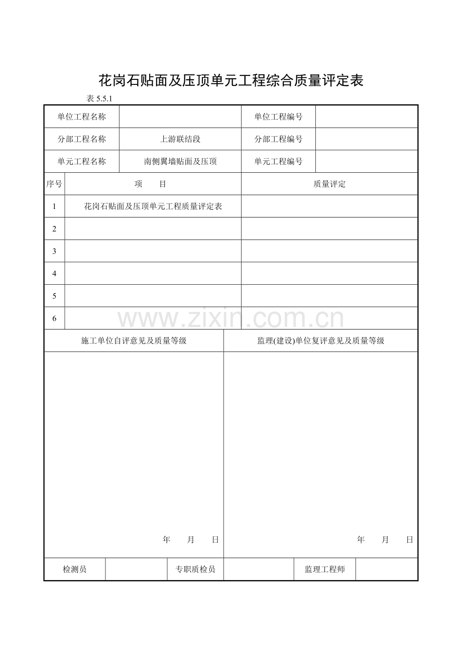 花岗岩贴面及压顶工序报验.doc_第2页