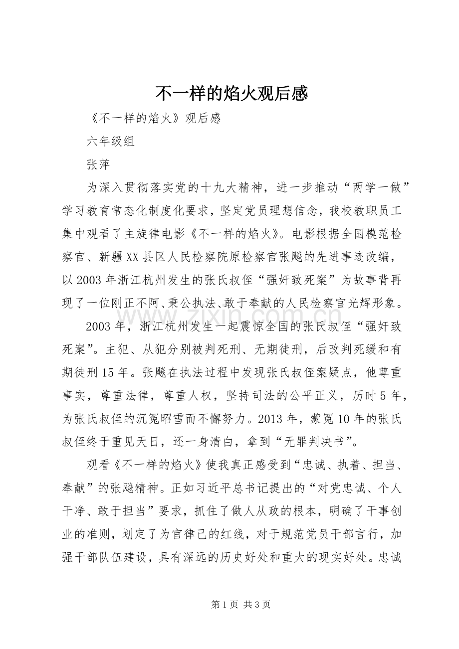 不一样的焰火观后心得.docx_第1页