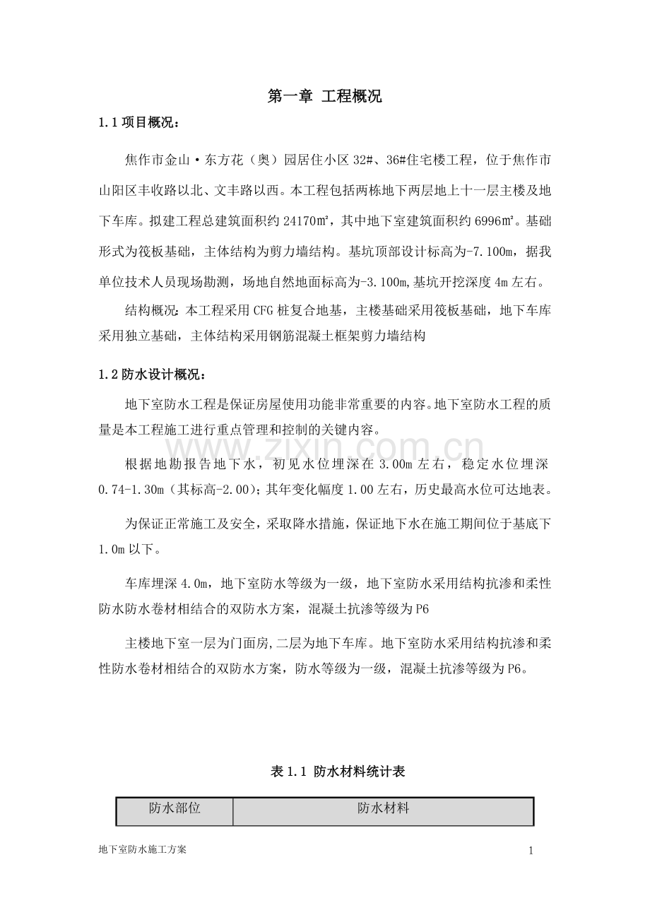 防水施工方案(范本).doc_第1页