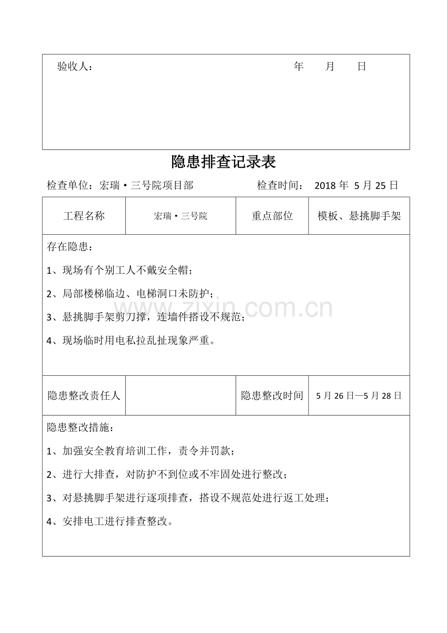安全隐患排查记录表(日常检查).doc_第2页