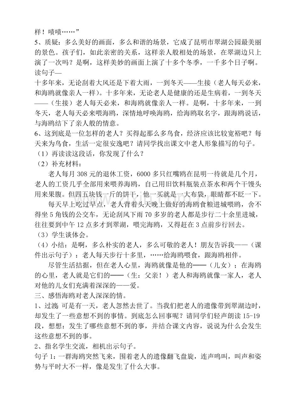 老人与海鸥教案(打印).doc_第2页