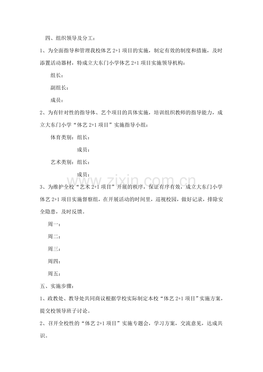 “体育艺术2+1项目”工作计划.doc_第2页