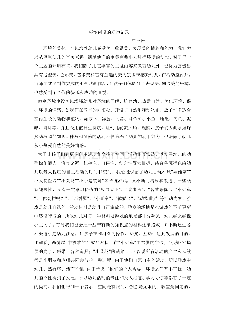 环境创设的观察记录.doc_第1页