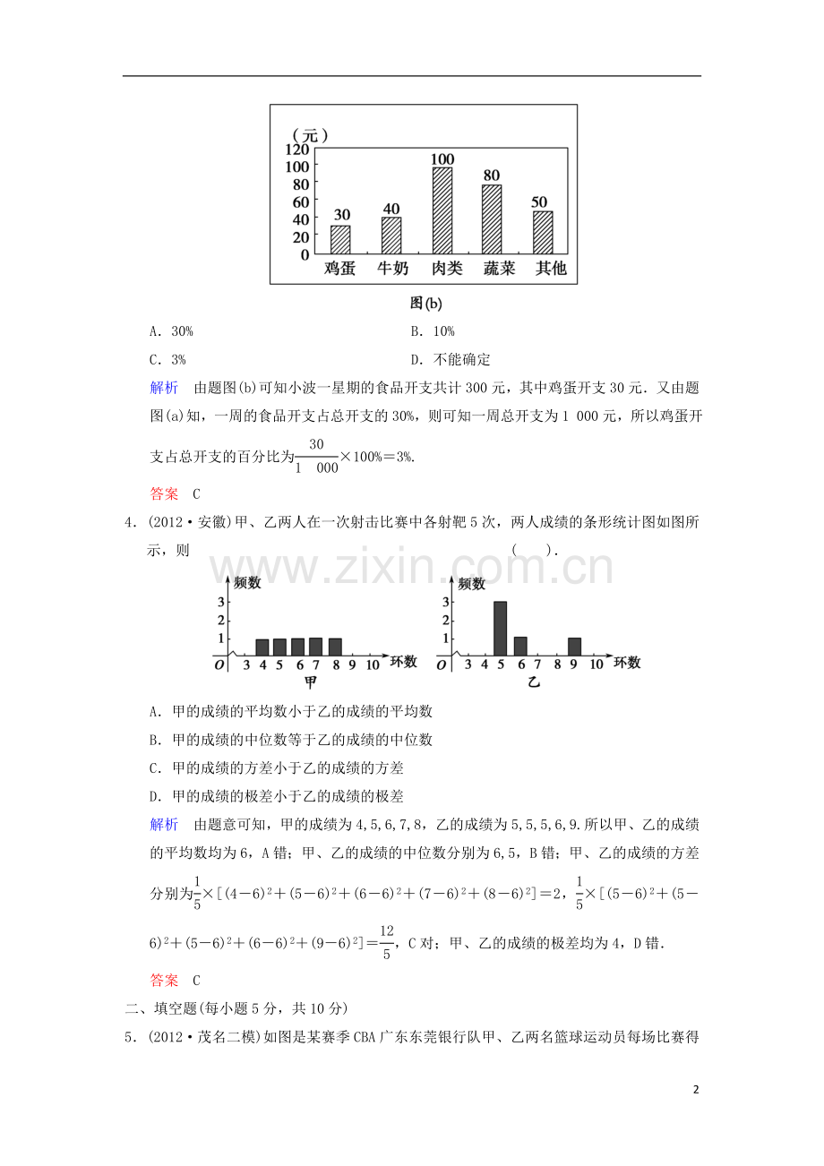 【创新设计】(浙江专用)2014届高考数学总复习-第11篇-第2讲-用样本估计总体限时训练-理.doc_第2页
