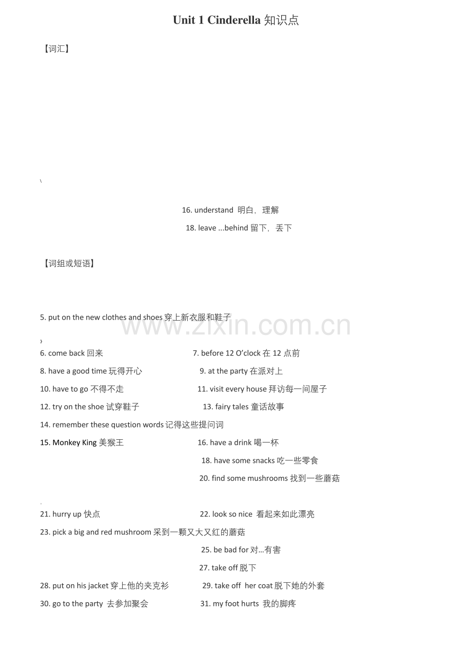 五年级下册英语各单元知识点(译林版).docx_第1页