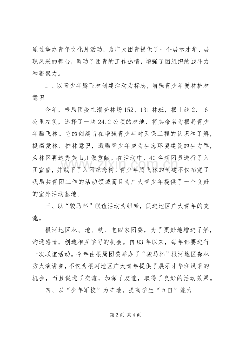 开展青少年文化活动总结材料 .docx_第2页