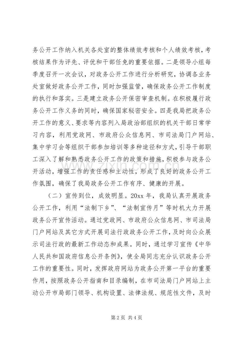 市司法局政务公开工作总结及工作打算 .docx_第2页