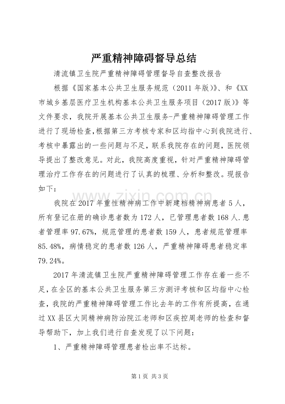 严重精神障碍督导总结 .docx_第1页