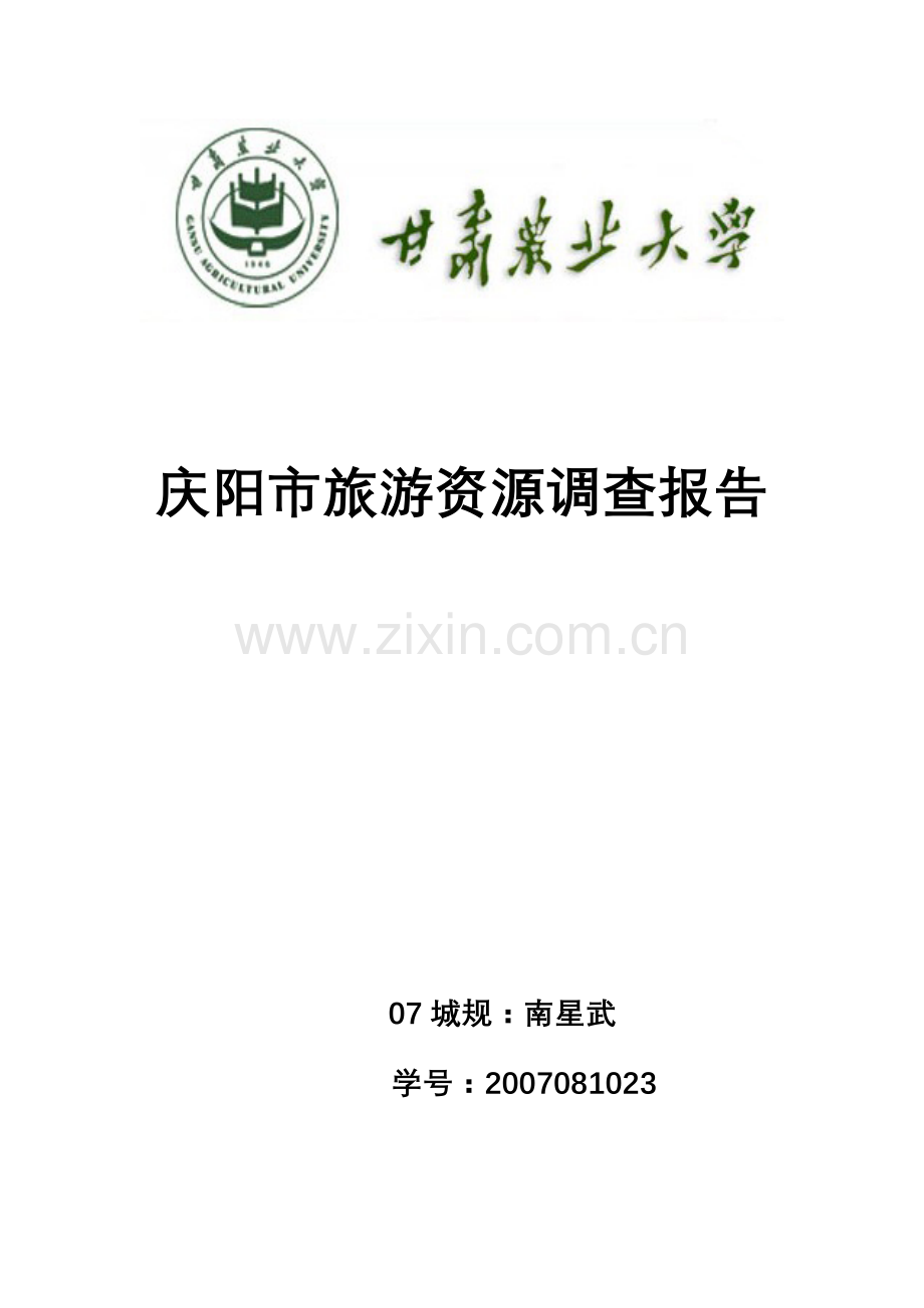 庆阳旅游资源调查.docx_第1页