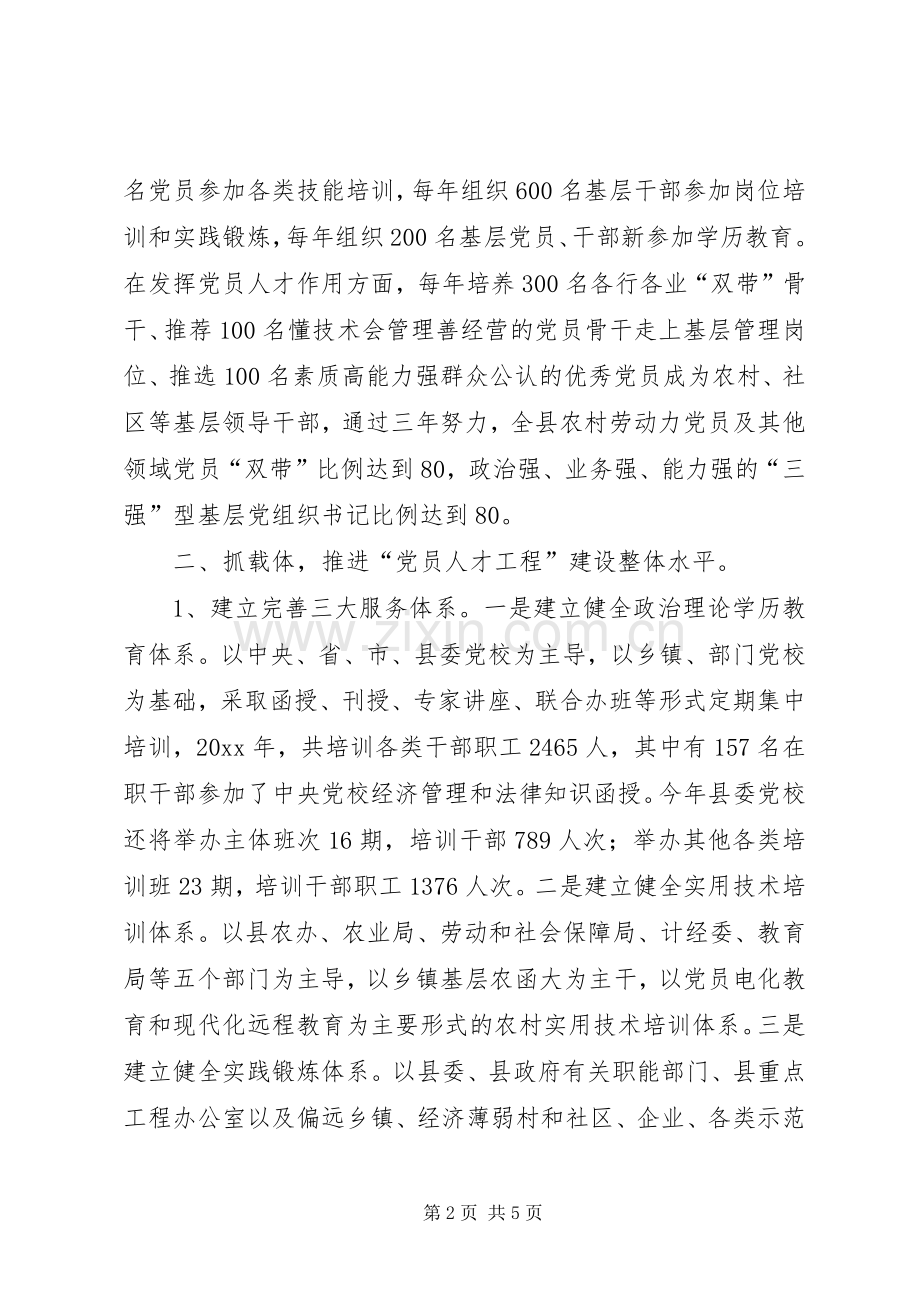实施党员人才工程工作总结 .docx_第2页