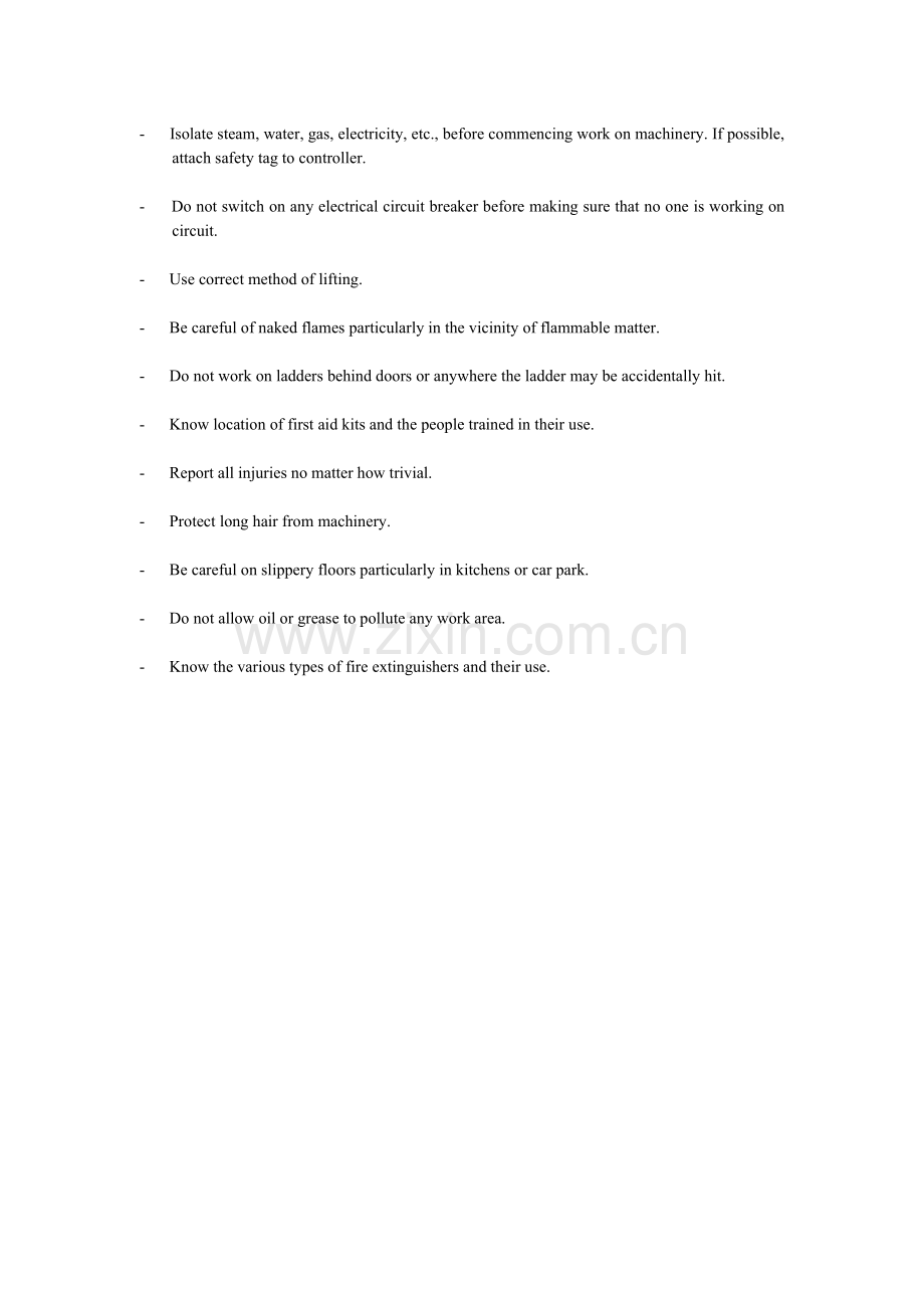 国外著名酒店工程部操作程序-4(英文)REPAIRSANDMAINTENANCE(57-76).docx_第1页