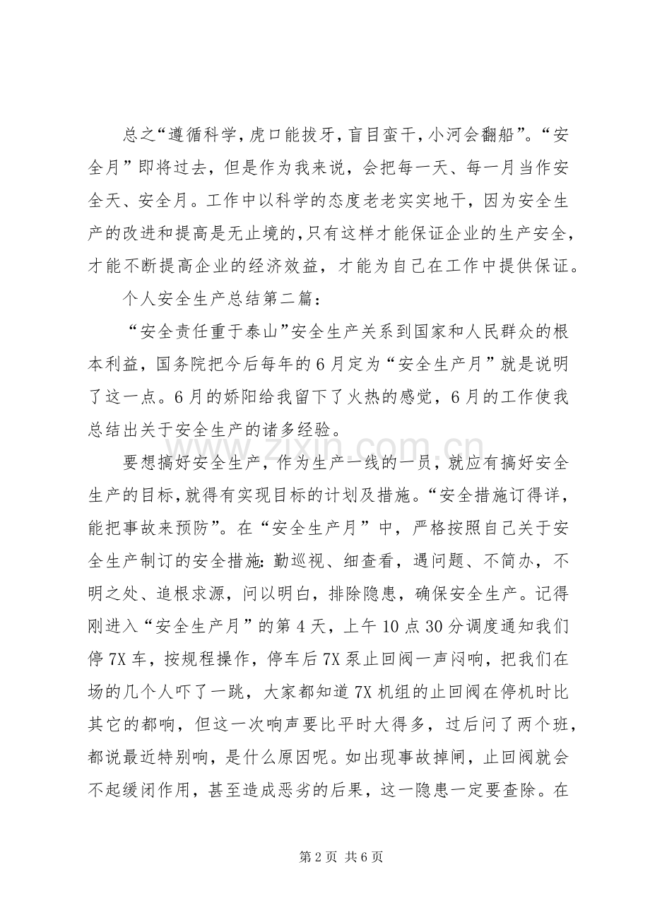 个人安全生产总结 .docx_第2页