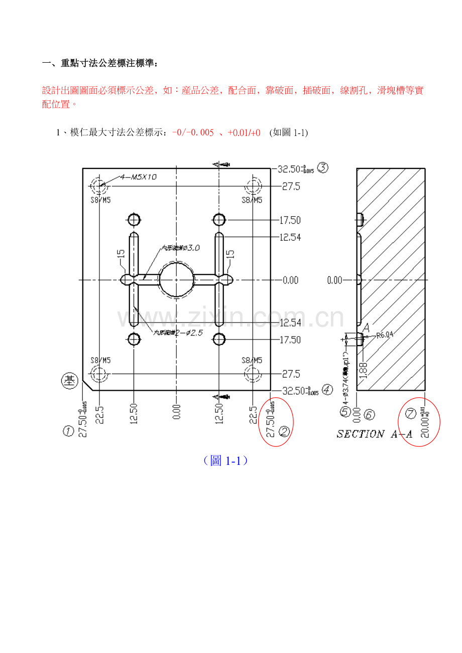 塑料模重点寸法公差标注规范.docx_第1页