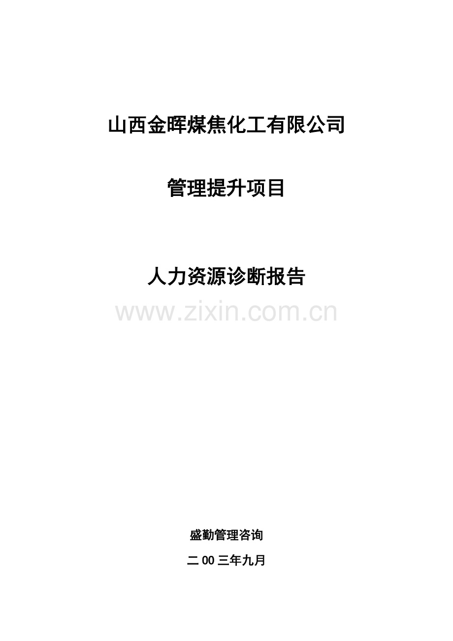 山西金晖煤焦化工—人力资源诊断报告.docx_第1页