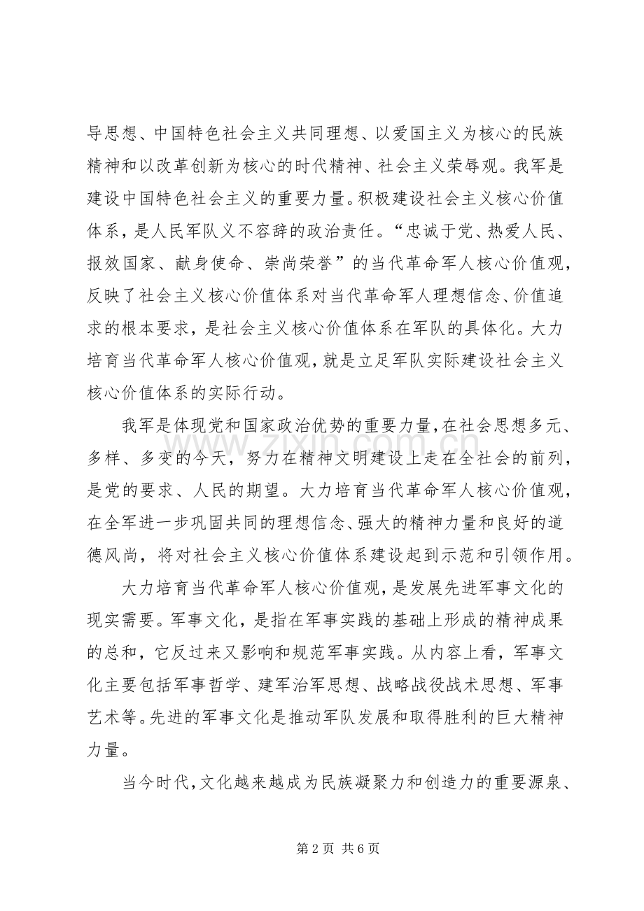 当代军人核心价值观学习体会.docx_第2页