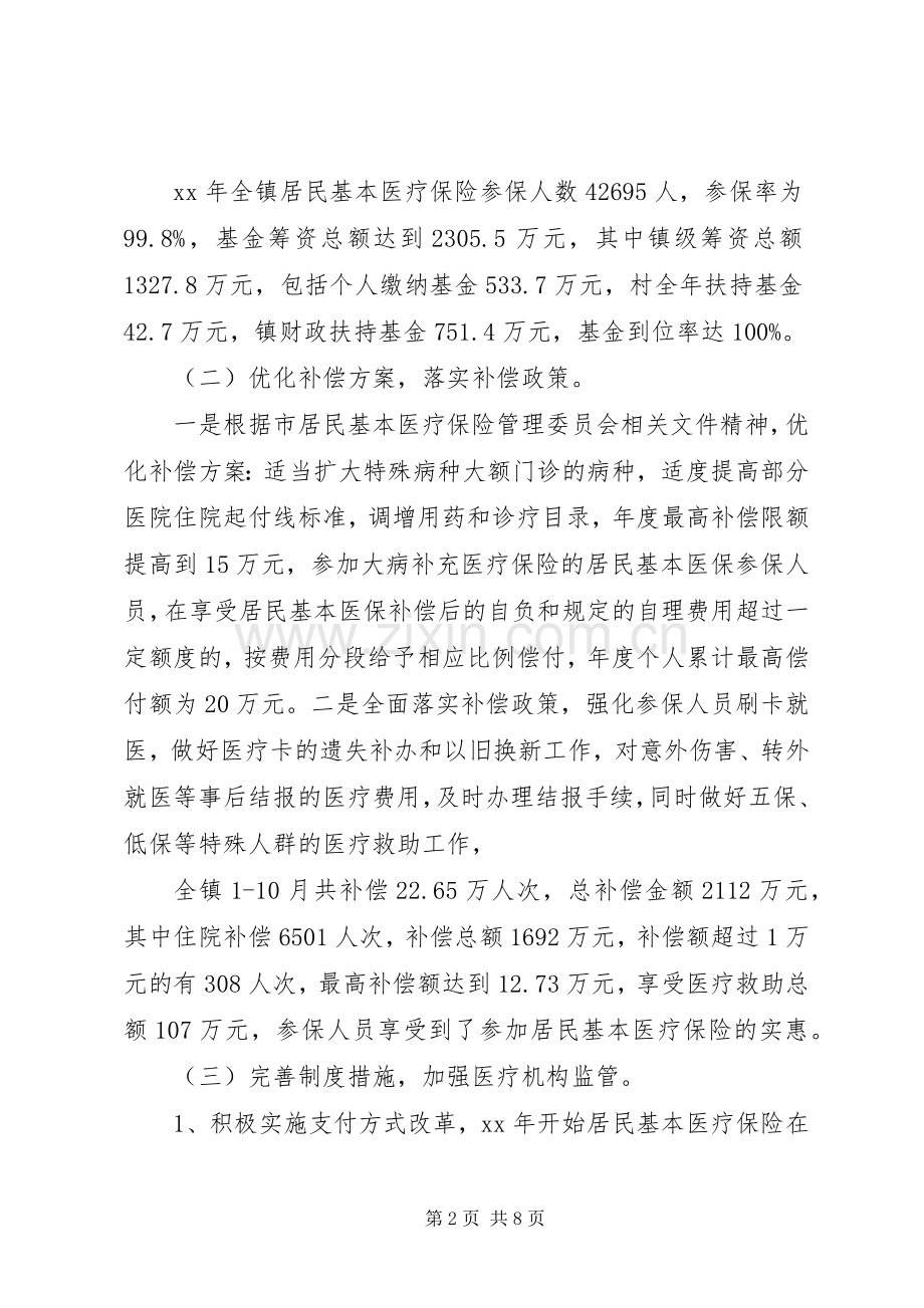 20XX年镇医疗管理中心年终工作总结范文.docx_第2页
