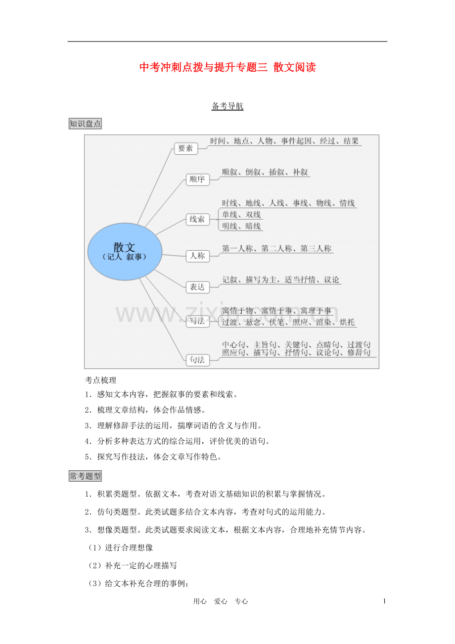 中考语文冲刺点拨检测试题3.doc_第1页