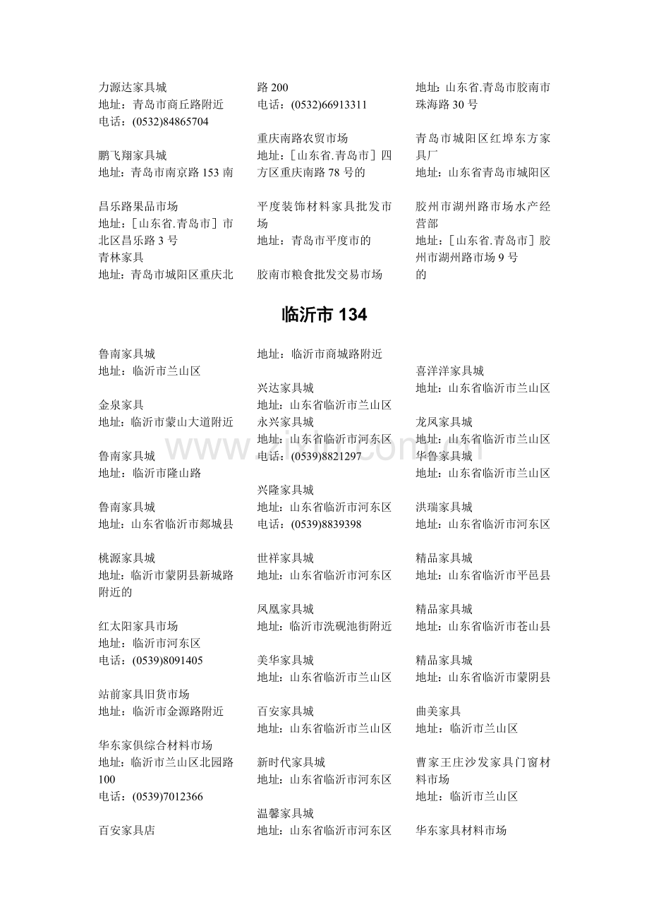 山东省家具城汇总 文档.docx_第2页