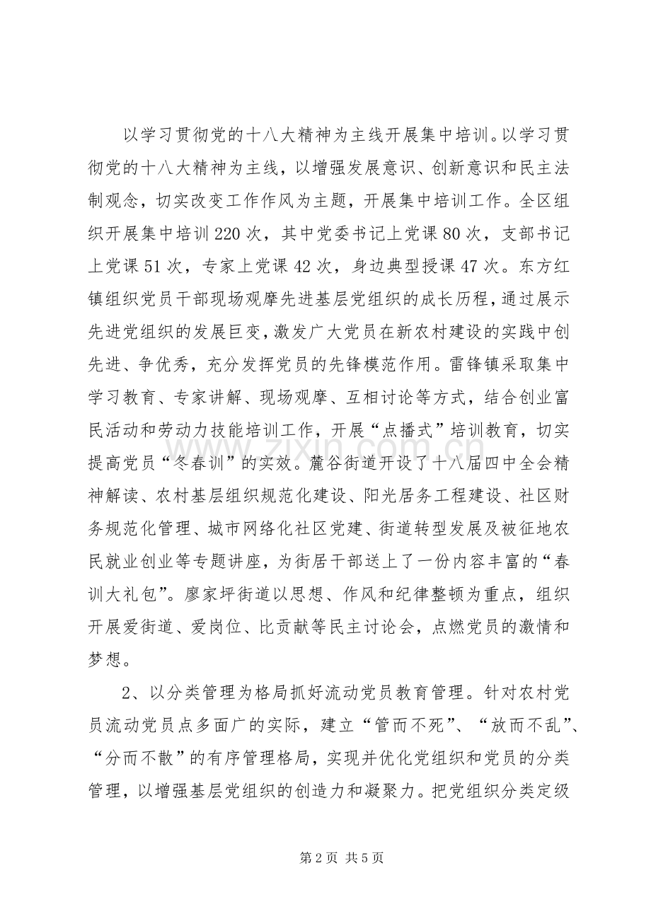 XX年农村党员冬春训工作总结 .docx_第2页