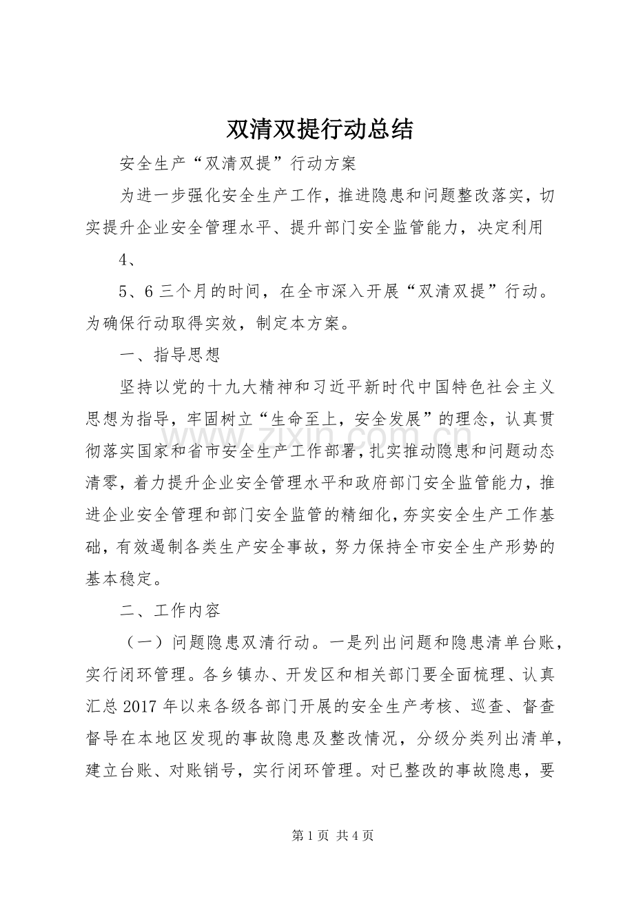 双清双提行动总结 .docx_第1页