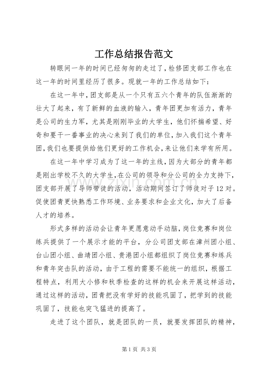 工作总结报告范文 .docx_第1页