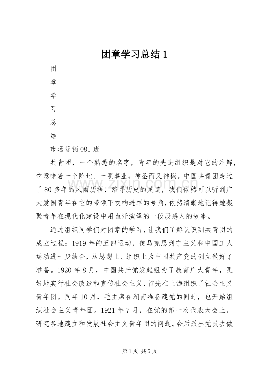 团章学习总结1 .docx_第1页