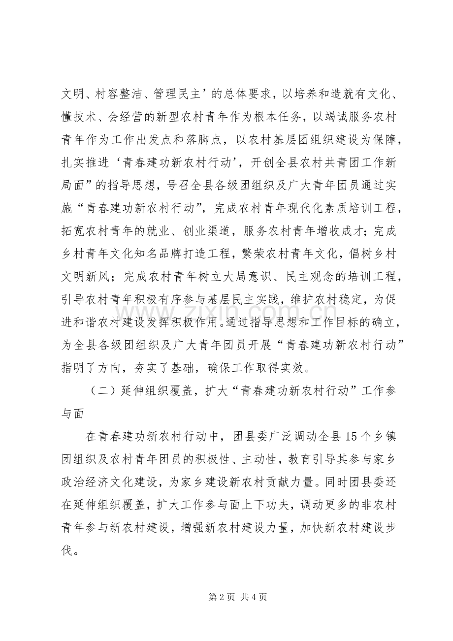 团县委青春建功新农村行动总结 .docx_第2页