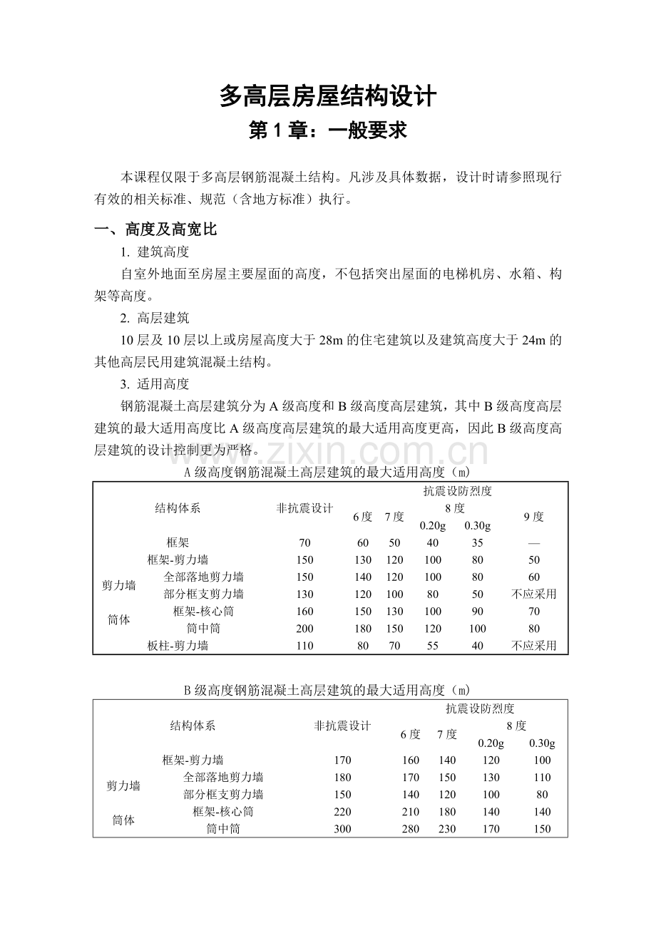 多高层房屋结构设计.docx_第1页
