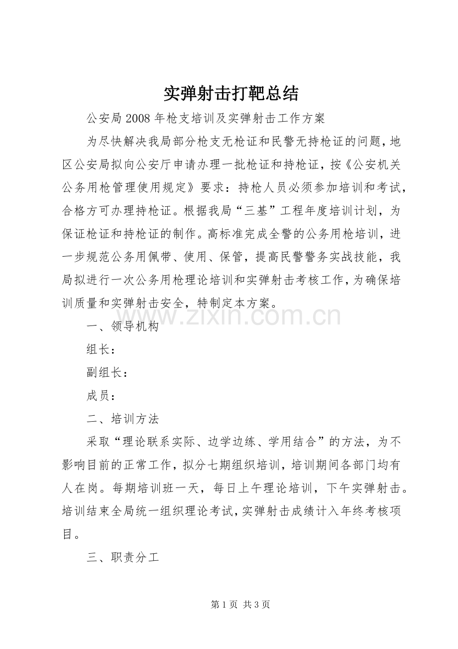 实弹射击打靶总结 .docx_第1页