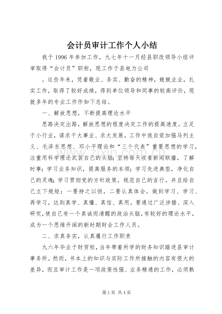 会计员审计工作个人小结 .docx_第1页