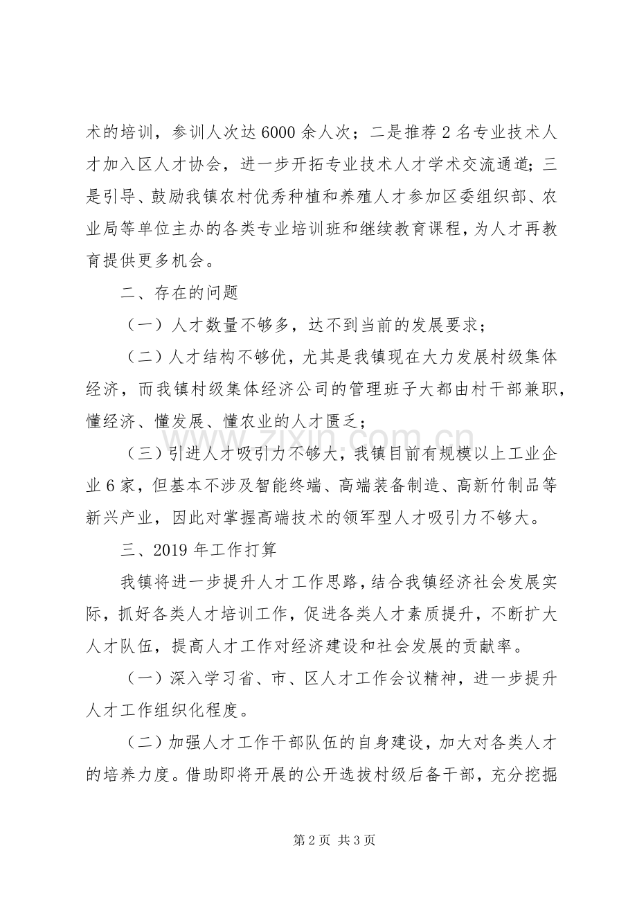 202X年度乡镇人才工作总结和XX年工作打算.docx_第2页