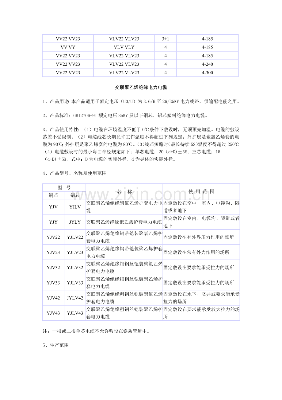 常用电力电缆规格型号.docx_第2页