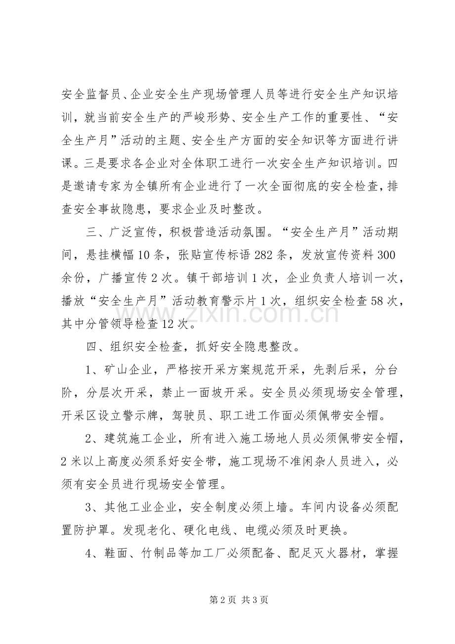 乡镇安全生产月总结 .docx_第2页