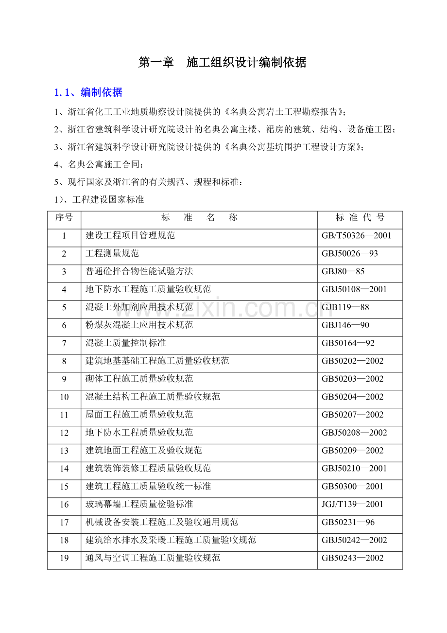嘉兴市名典公寓施工组织设计方案(129页).doc_第1页