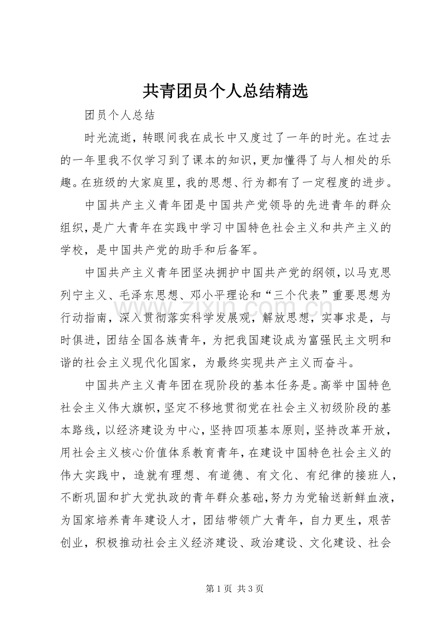 共青团员个人总结 .docx_第1页