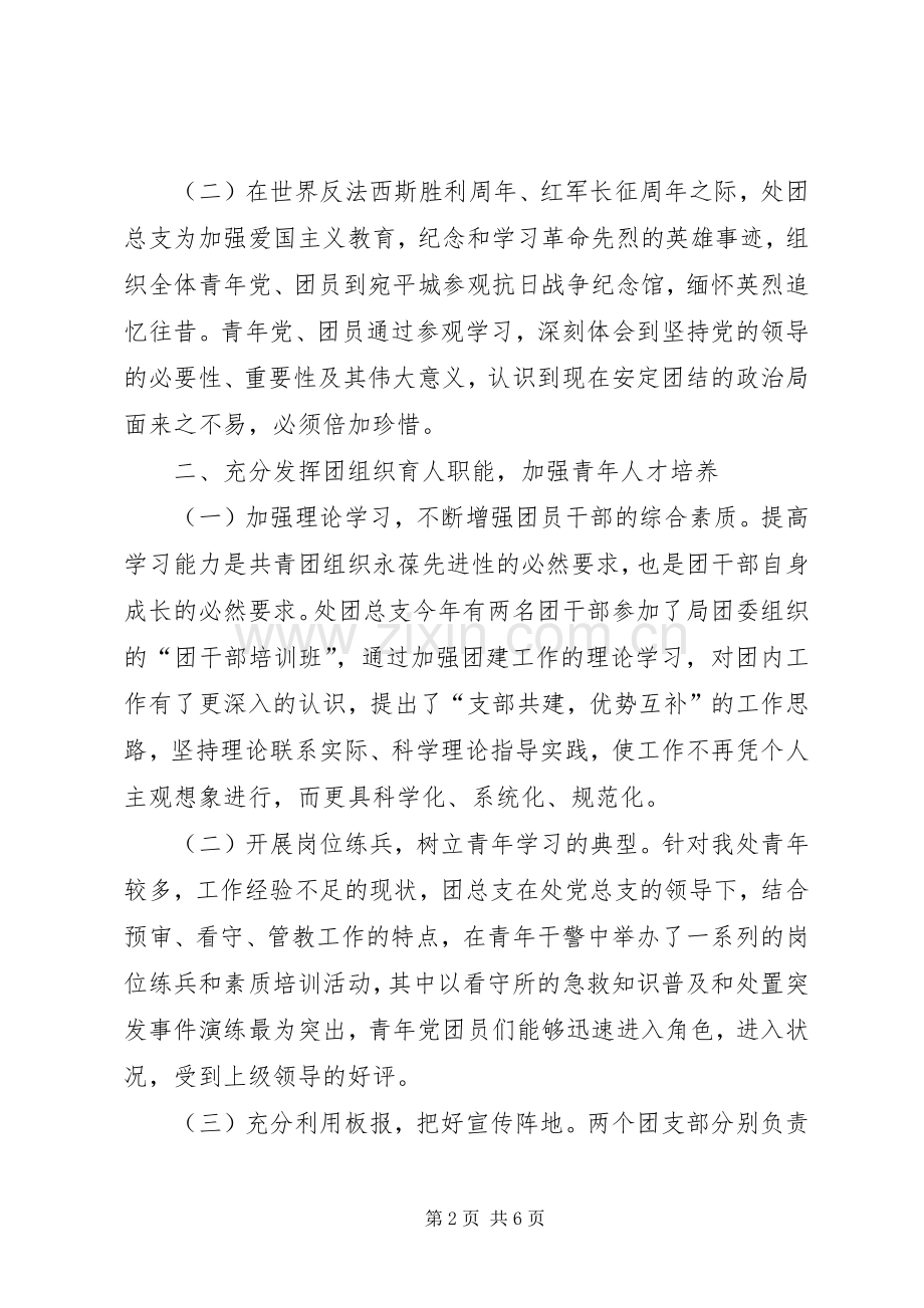 ××年××处共青团工作总结 .docx_第2页