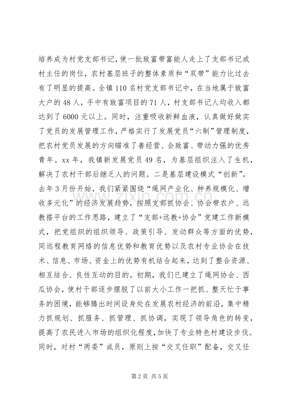 XX年乡镇年度党建工作总结汇报 .docx_第2页