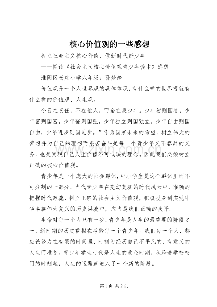 核心价值观的一些感想.docx_第1页
