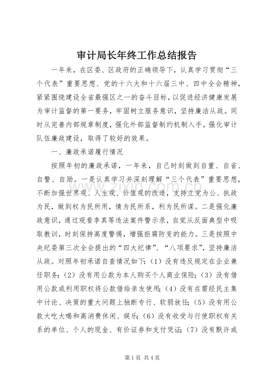审计局长年终工作总结报告 .docx_第1页