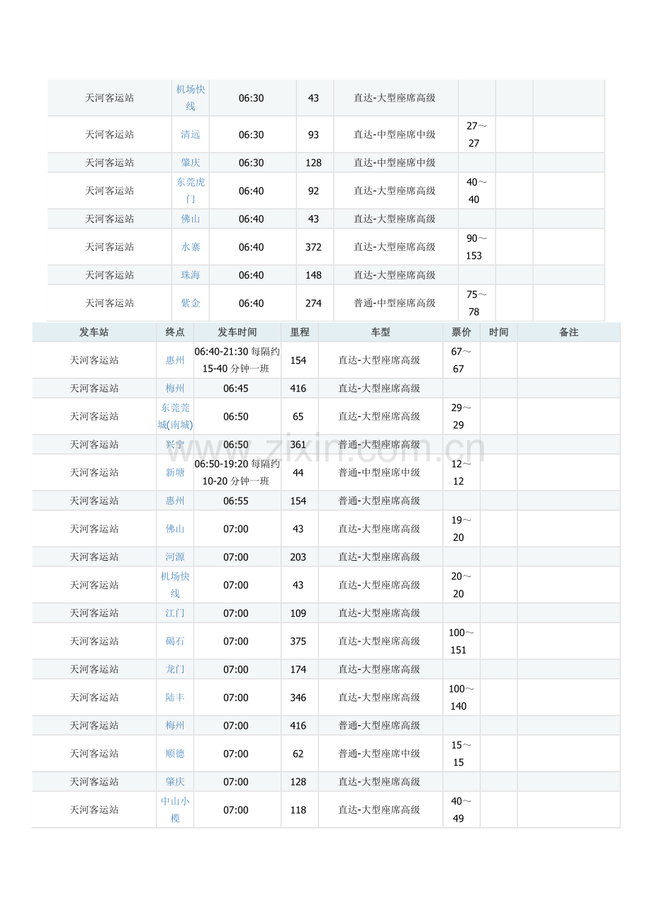 广州天河客运站的长途汽车时刻表.docx_第2页