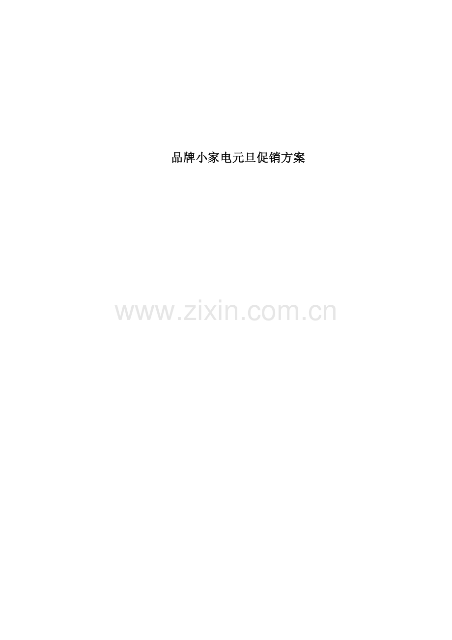 品牌小家电元旦促销方案(7页).doc_第1页